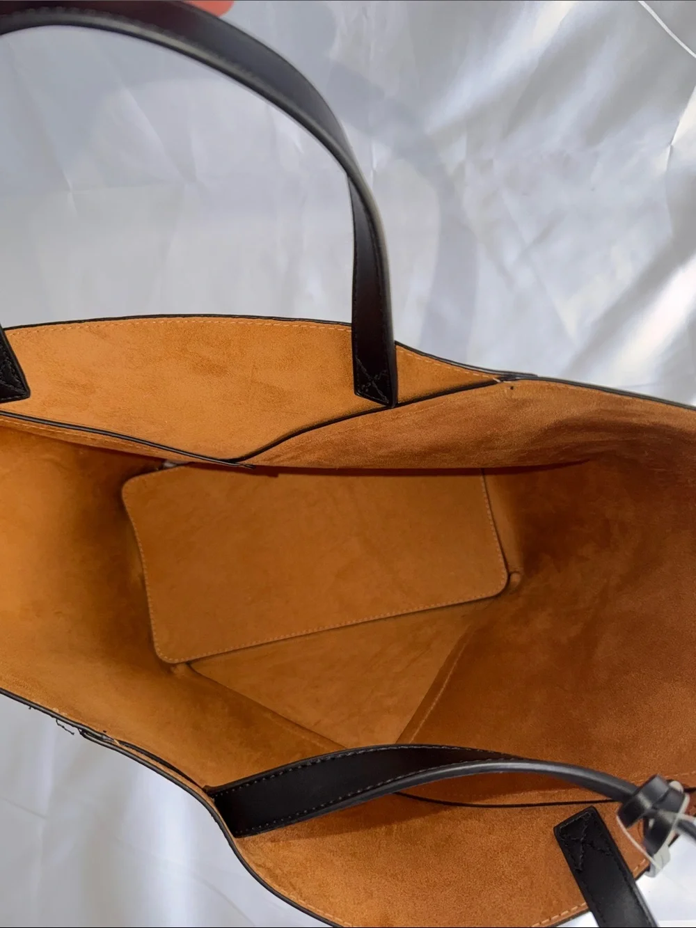 Rachel Zoe Black Leather Tote with Detachable Zip Pouch